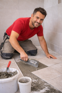 carreleur qui gagne des clients et de la crédibilité grâce au Label Artisan de Confiance