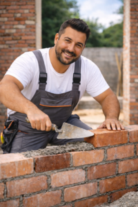 maçon qui gagne des clients et de la crédibilité grâce au Label Artisan de Confiance